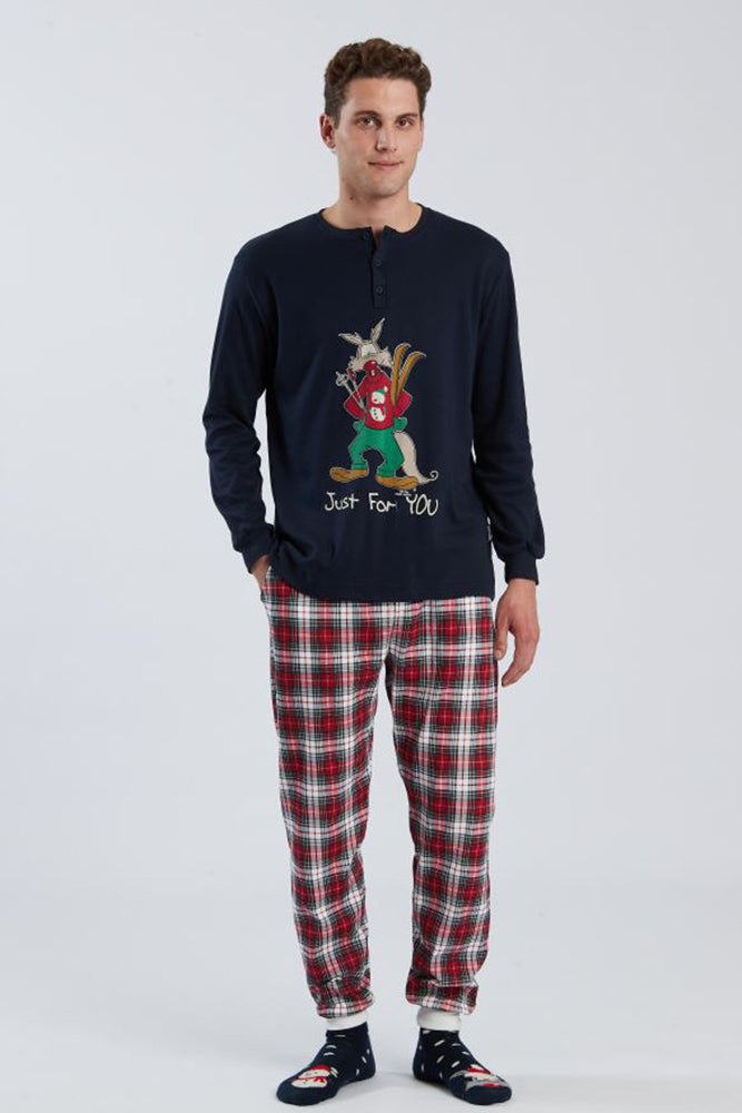 PIGIAMA UOMO BLU 6461 3040 HAPPY PEOPLE